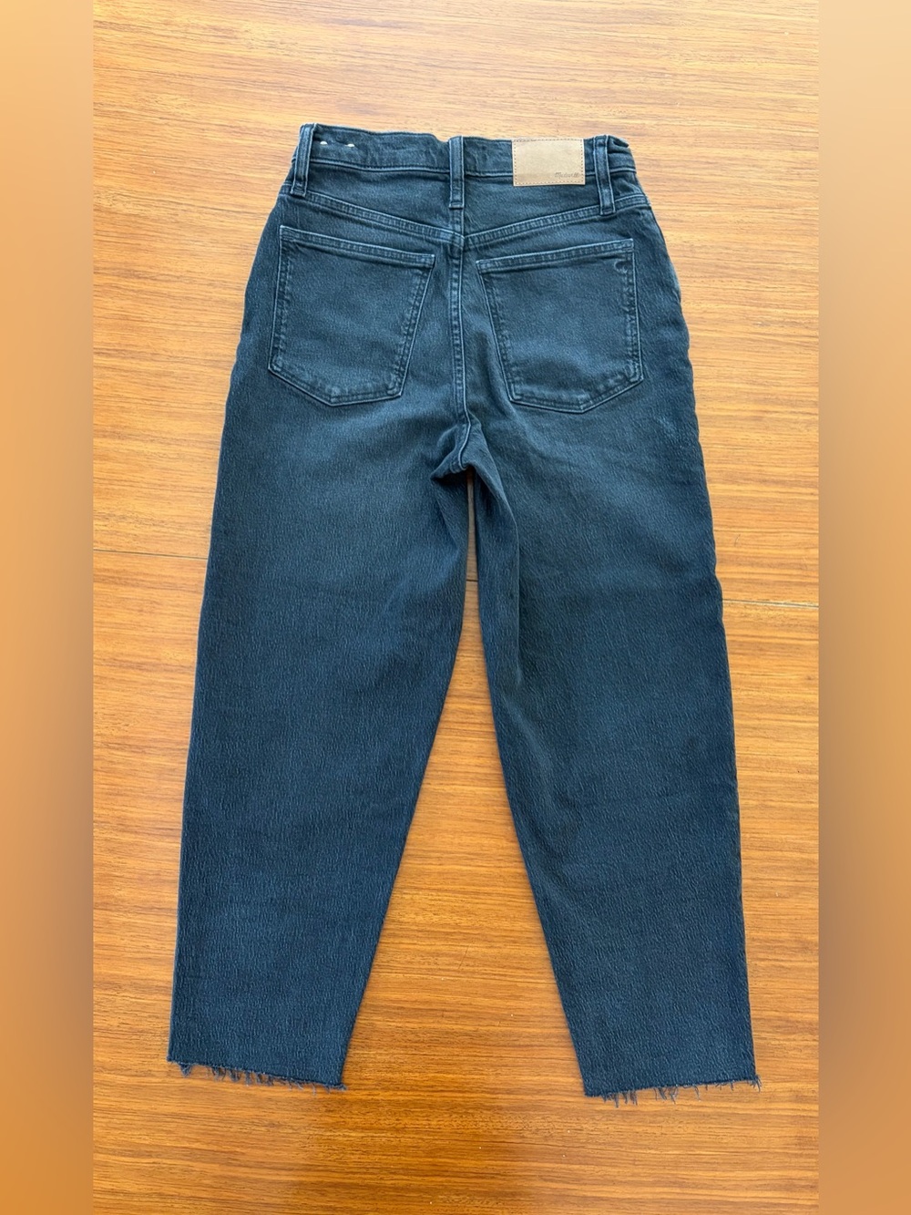 Madewell Black Denim Balloon Raw Hem Womens High-Rise Jeans Size 23 NG264 - Picture 12 of 14